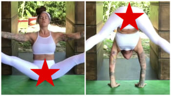 VIDEO: Hnus! Žena cvičí jógu během menstruace a všem ukazuje své krvavé skvrny. Neuvěříte, proč to dělá!