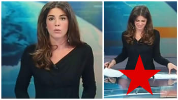 VIDEO: Televizní moderátorka zapomněla, že má před sebou průhledný stůl. Podívejte, co všechno divákům ukázala!