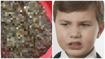 FOTO: Tohle je nejhnusnější hamburger světa! Tuhle příšernost servírovali dětem ve školní jídelně. Jedli byste to?