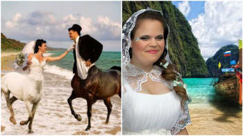 GALERIE: Photoshop level: Rusko! Zasmějte se u nejhorších svatebních fotek!