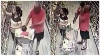 DĚSIVÉ VIDEO: Muž se pokusil v supermarketu unést malou holčičku přímo za zády její matky! Ze záběrů běhá mráz po zádech...