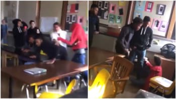 VIDEO: Bitka během vyučování! Student poslal jednou ranou k zemi spolužáka, který předtím napadl učitelku!