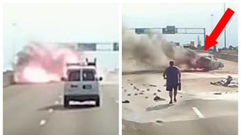 VIDEO: Řidič kamionu vytáhl po brutální nehodě roční holčičku z hořícího auta. Jeho hrdinský čin dojímá internet