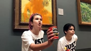 Aktivistka, která vychrstla polévku na van Goghův slavný obraz, promluvila. Co hloupého řekla?