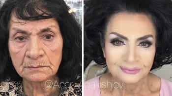 GALERIE: Vizážista proměňuje babičky pomocí make-upu na mladší ženy. Svými fotkami dobývá internet!