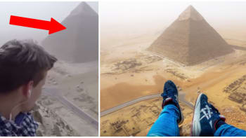 VIDEO: 18letý kluk přes zákaz vylezl na vrchol egyptské pyramidy! Pořídil přitom tyhle boží záběry!