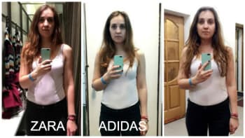 FOTO: Dívka se vyfotila ve stejném oblečení ve 12 kabinkách různých obchodů. V každé vypadala jinak. Jak je to možné?