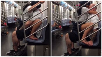 VIDEO: Tito dva nadržení fanoušci se nemohli dočkat, až se dostanou domu. Rozdali si to přímo v metru!