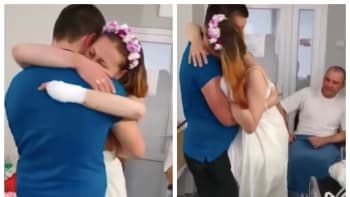 VIDEO: Sestřička z Ukrajiny přišla kvůli válce o nohy. Její první svatební tanec vás dojme k slzám