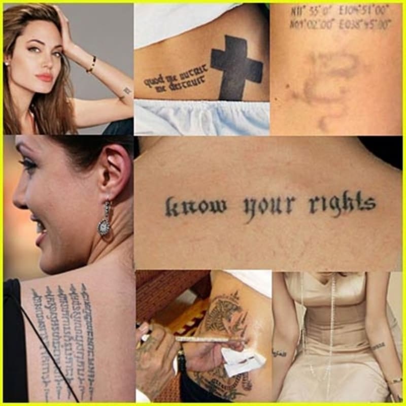 Angelina Jolie má již osmnácté tetování