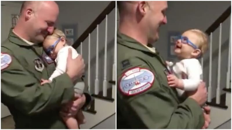 Video ukazuje dojemné shledání otce se synem.