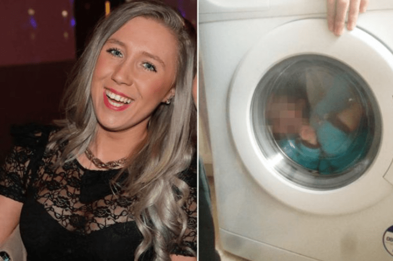 Žena zavřela malé dítě do pračky.