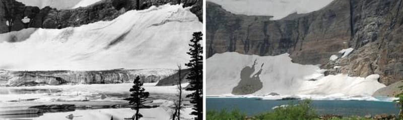 Ledovec Iceberg před a po