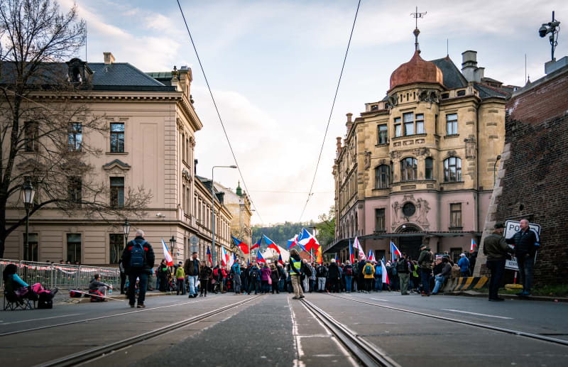 Demonstrace Jindřicha Rajchla a iniciativy Česko proti bídě, 16. dubna 2023