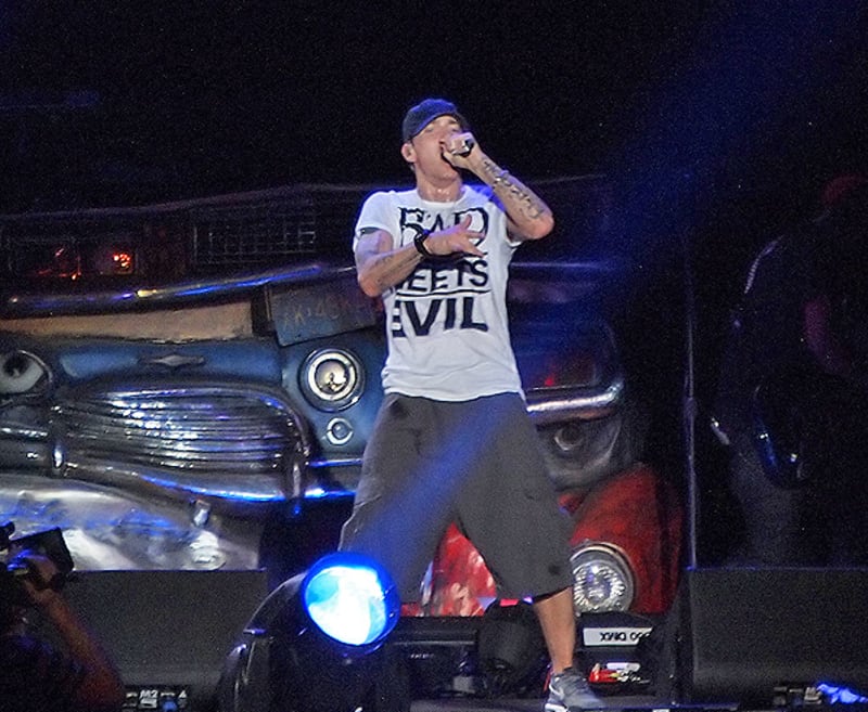 Rapper Eminem a jeho pěkně drsná show