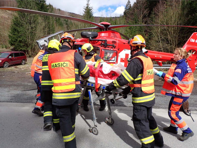 Její zranění však byla tak vážná, že lékař povolal vrtulník záchranné služby.