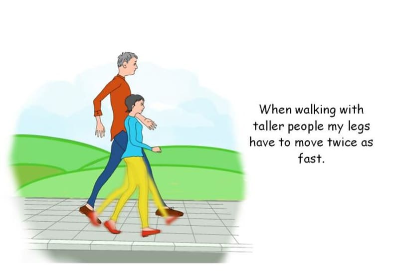Jít na procházku s vysokým člověkem je vždycky sprint