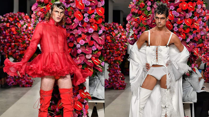 GALERIE: Muži v ženských šatech šokují svět! Ukazuje tahle módní přehlídka budoucnost a rovnost v oblékání?