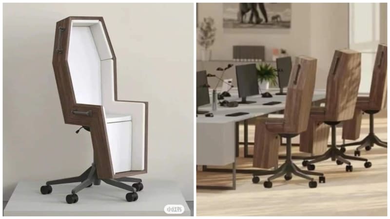 Firma začala prodávat kancelářské židle ve stylu rakví. Chtěli byste v práci takové křeslo?