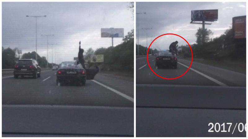 VIDEO: Skandál! Neznámý youtuber na české dálnici pil lahváče na střeše auta! Co se mu stalo?