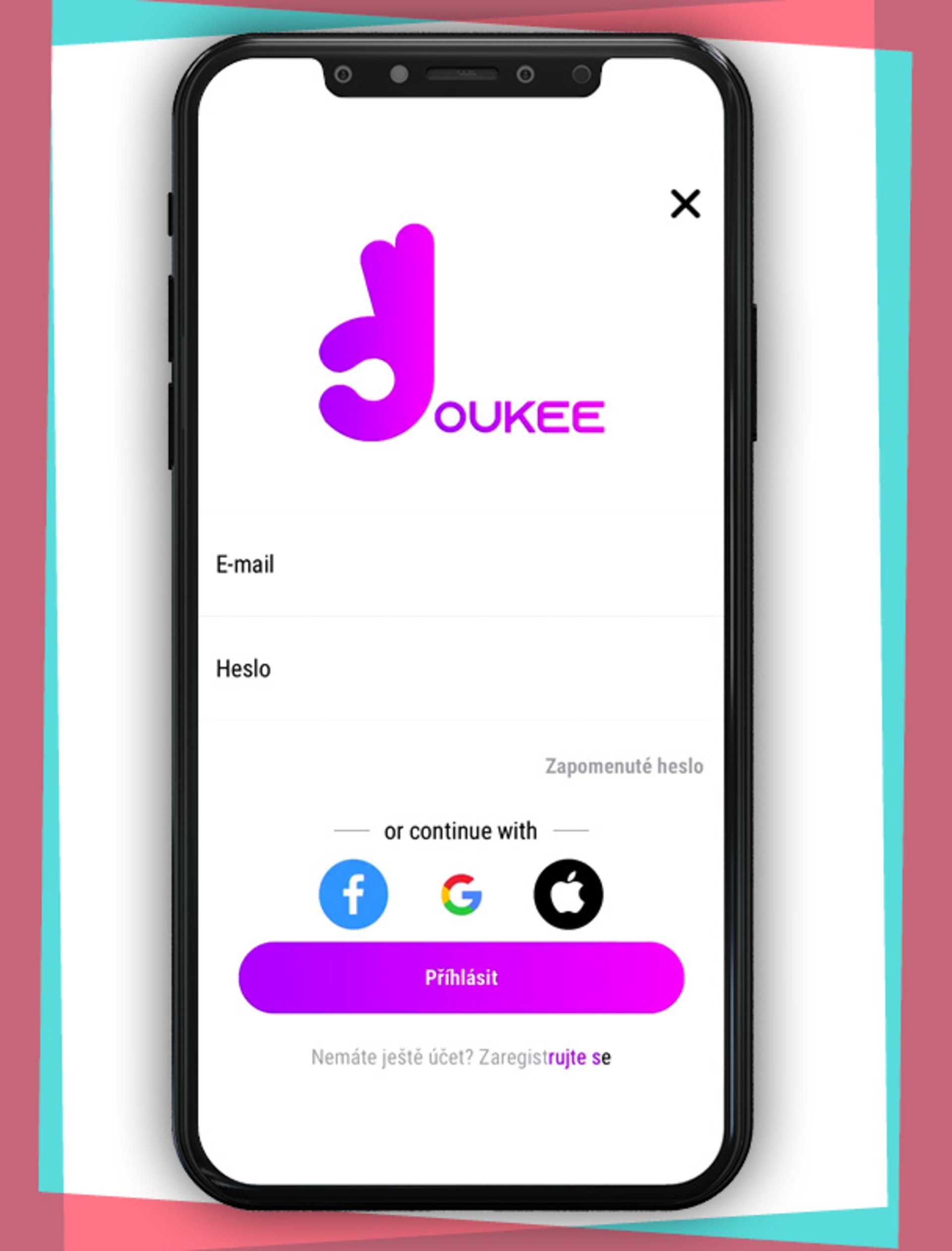 Pro hlasování je potřeba stáhnout aplikaci Oukee.
