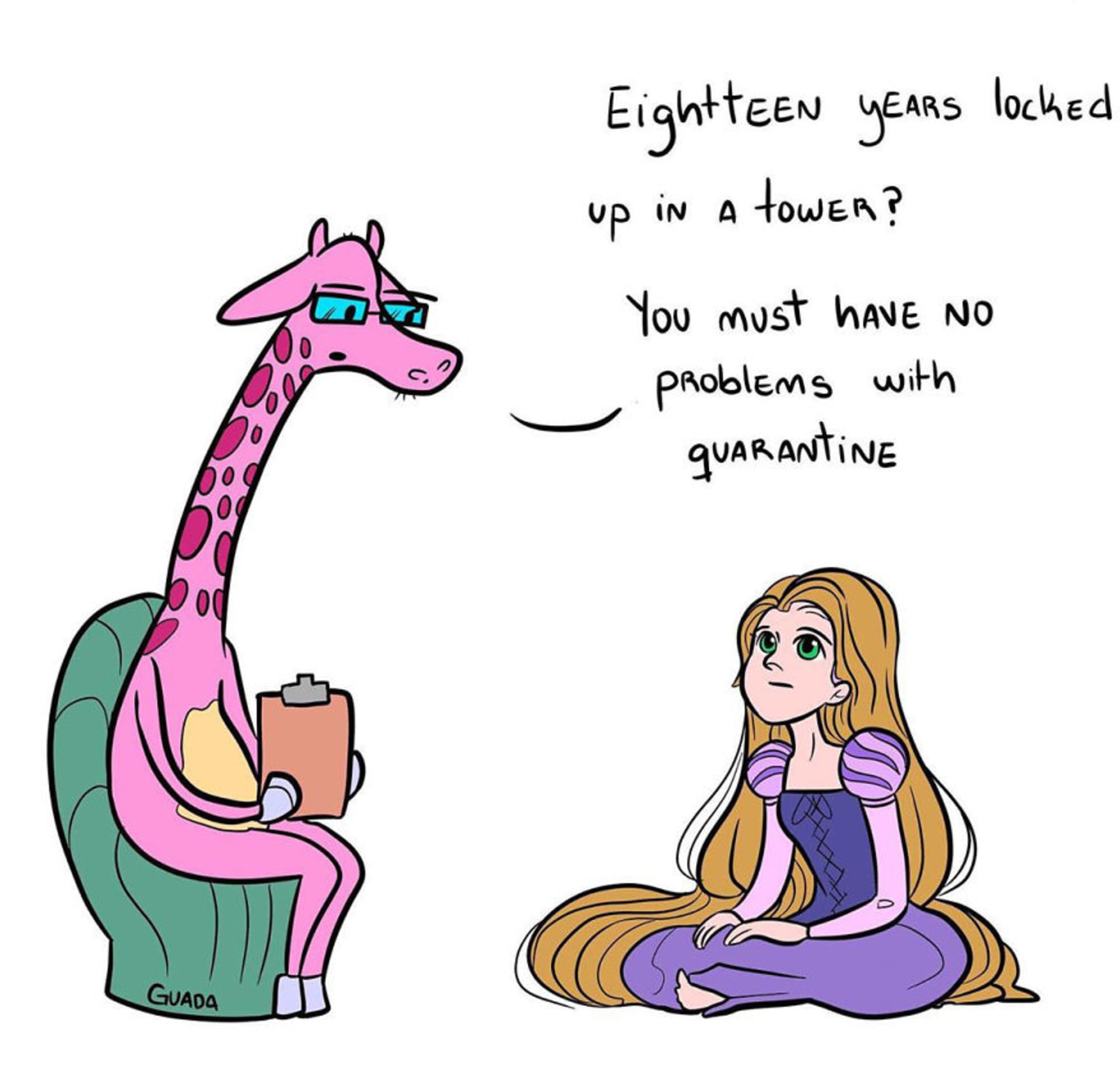 Rapunzel (Zlatovláska), Na vlásku