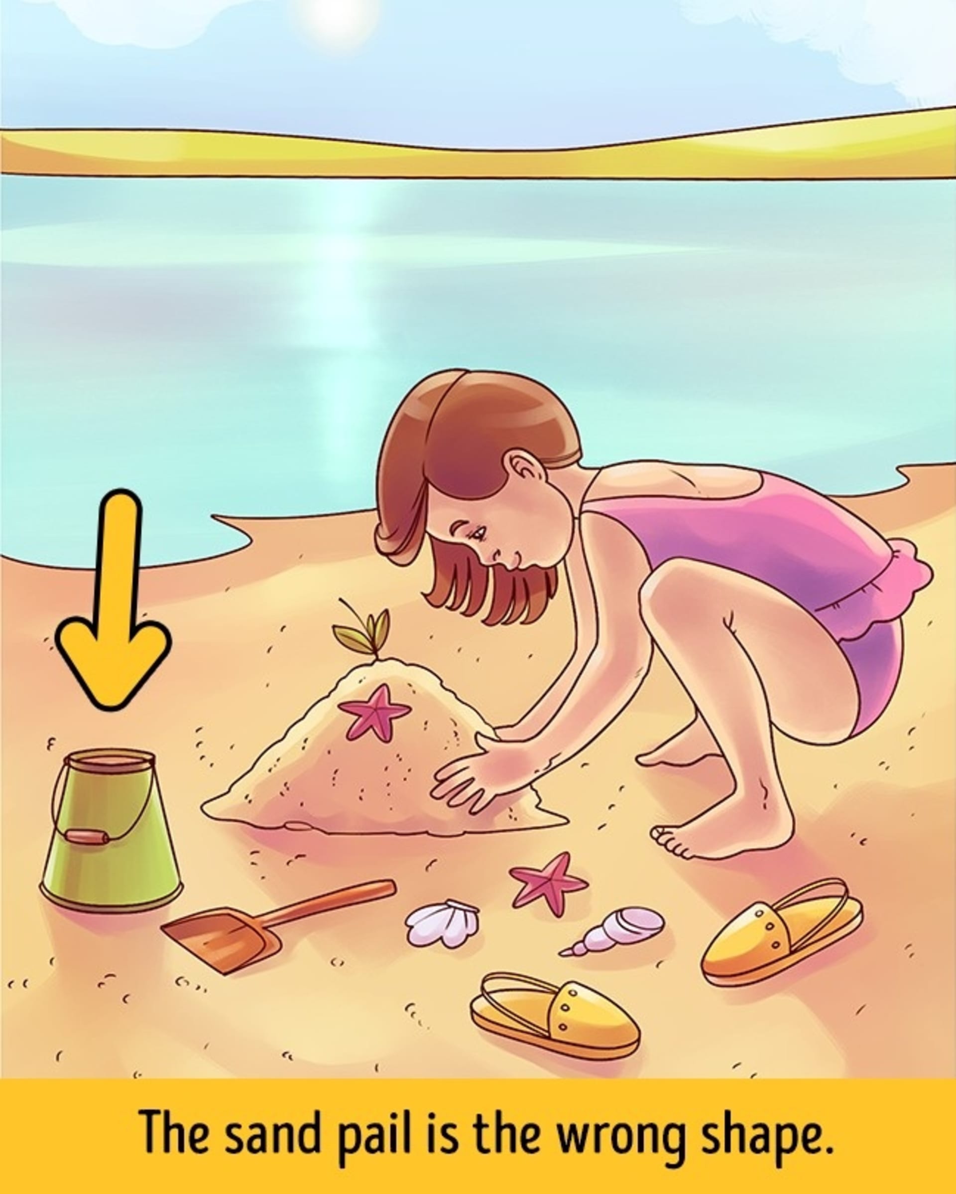 Optická hádanka - dívka na pláži. 2