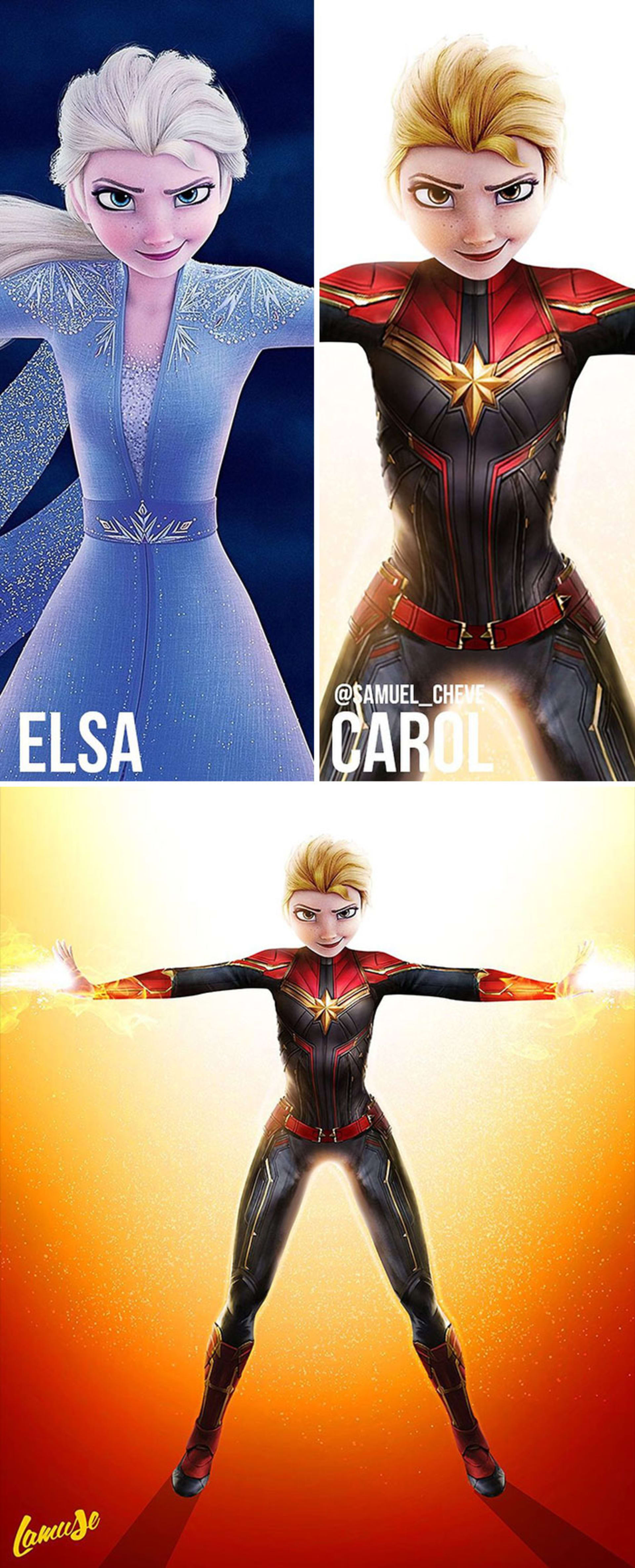 Elsa a Captain Marvel