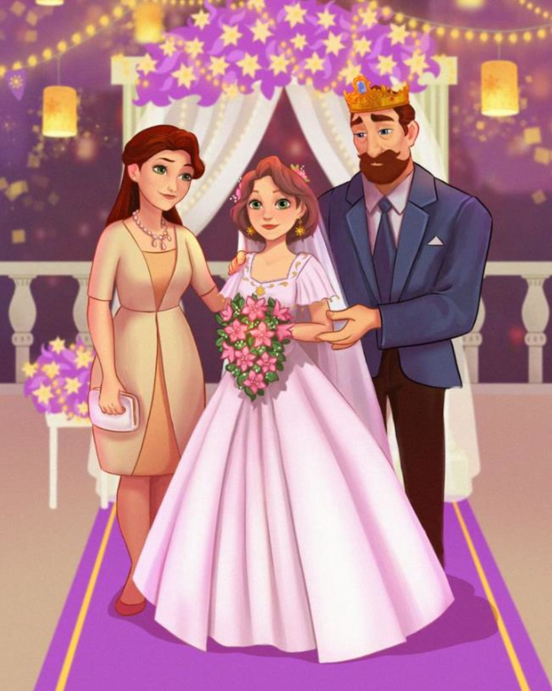 Kreslené postavy na svatbě 5