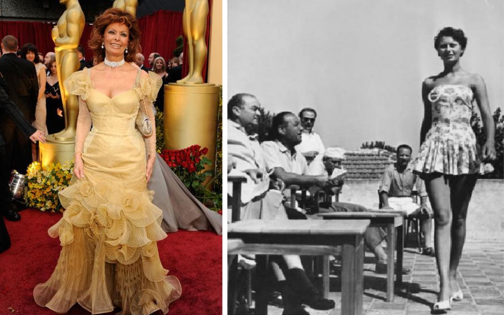 Sophia Loren teď a tehdy, na Miss Italia v roce 1950
