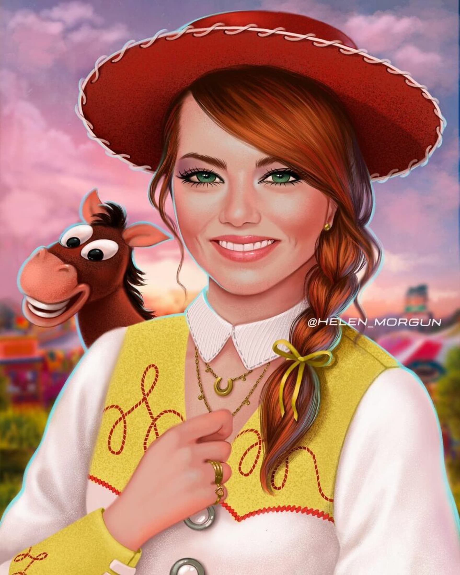 Emma Stone jako Jessie z Toy Story