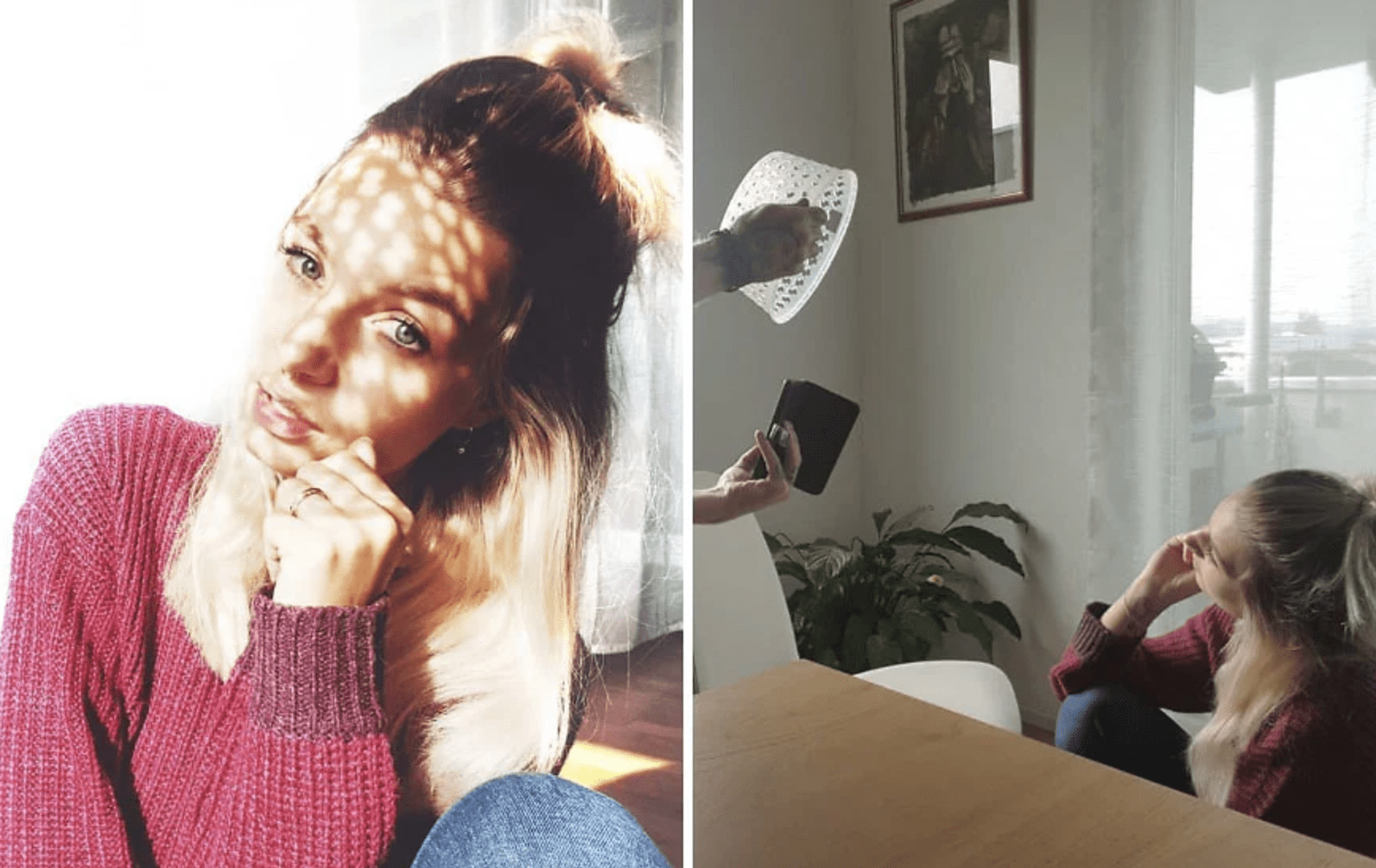 Žena ukazuje rozdíl mezi fotkami na Instagramu a realitou 8