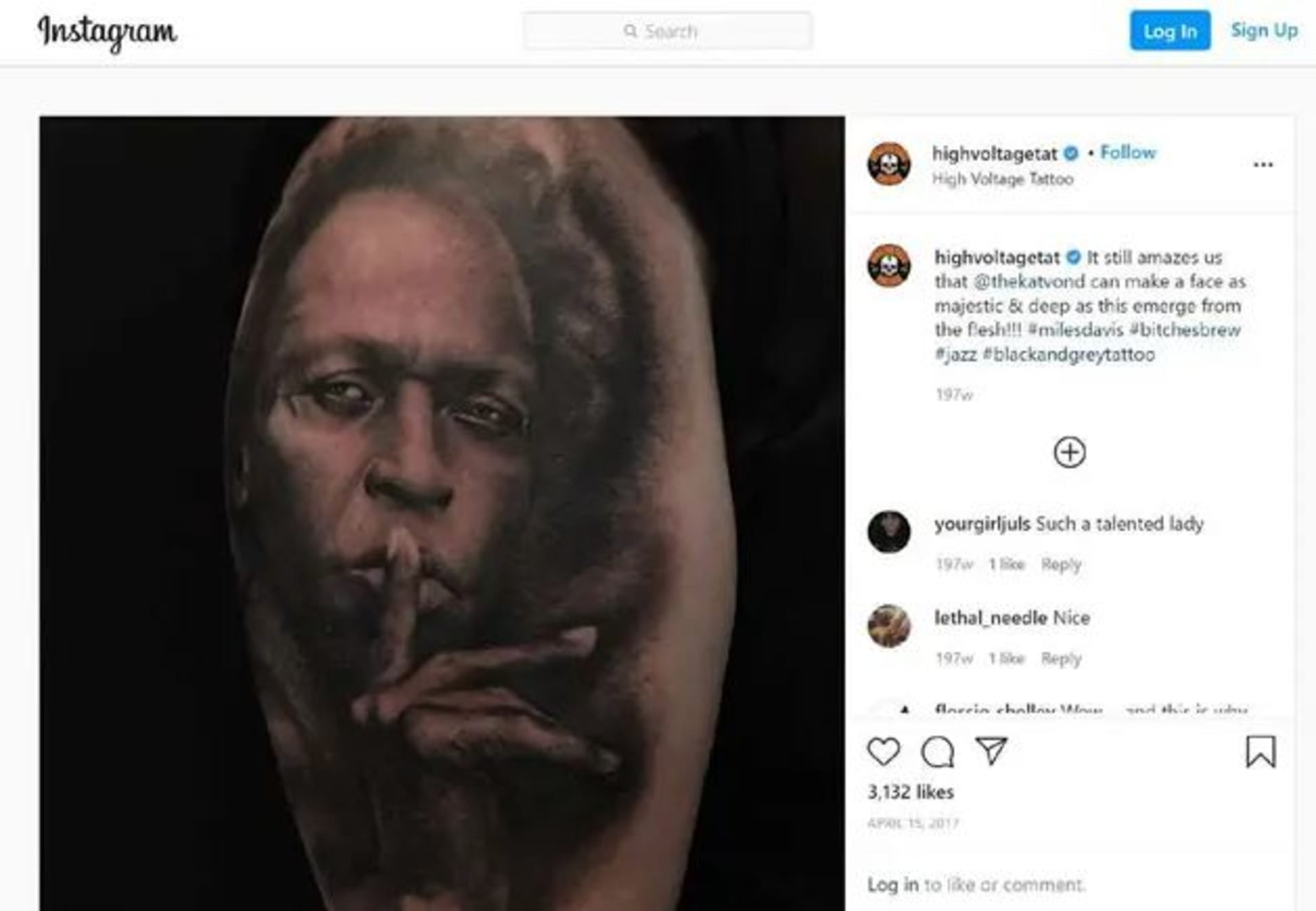 Tetování Milese Davise