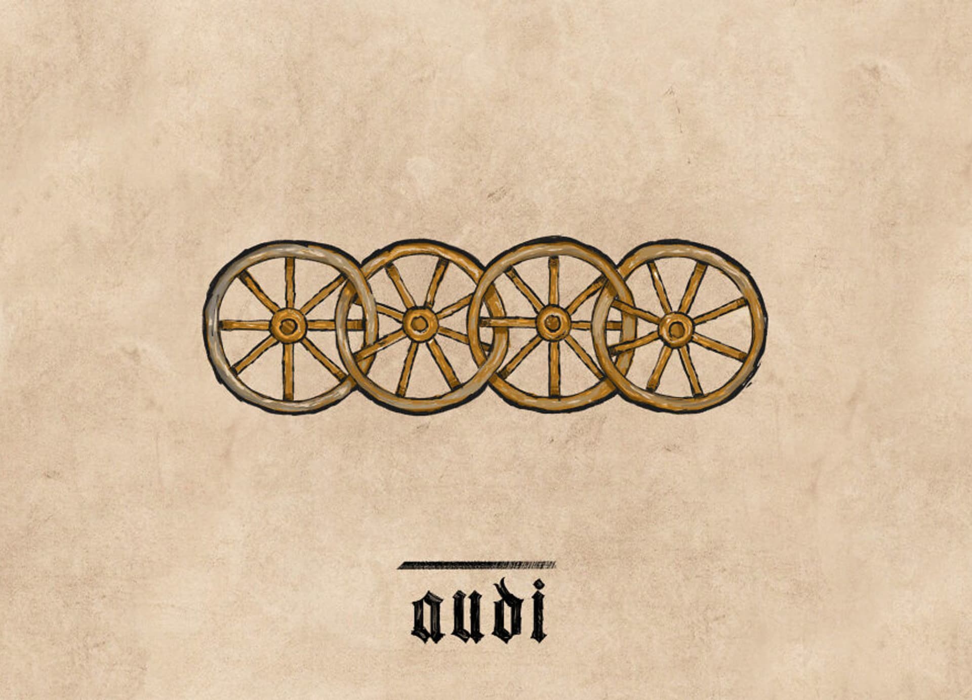 Slavná loga ve stylu středověku.