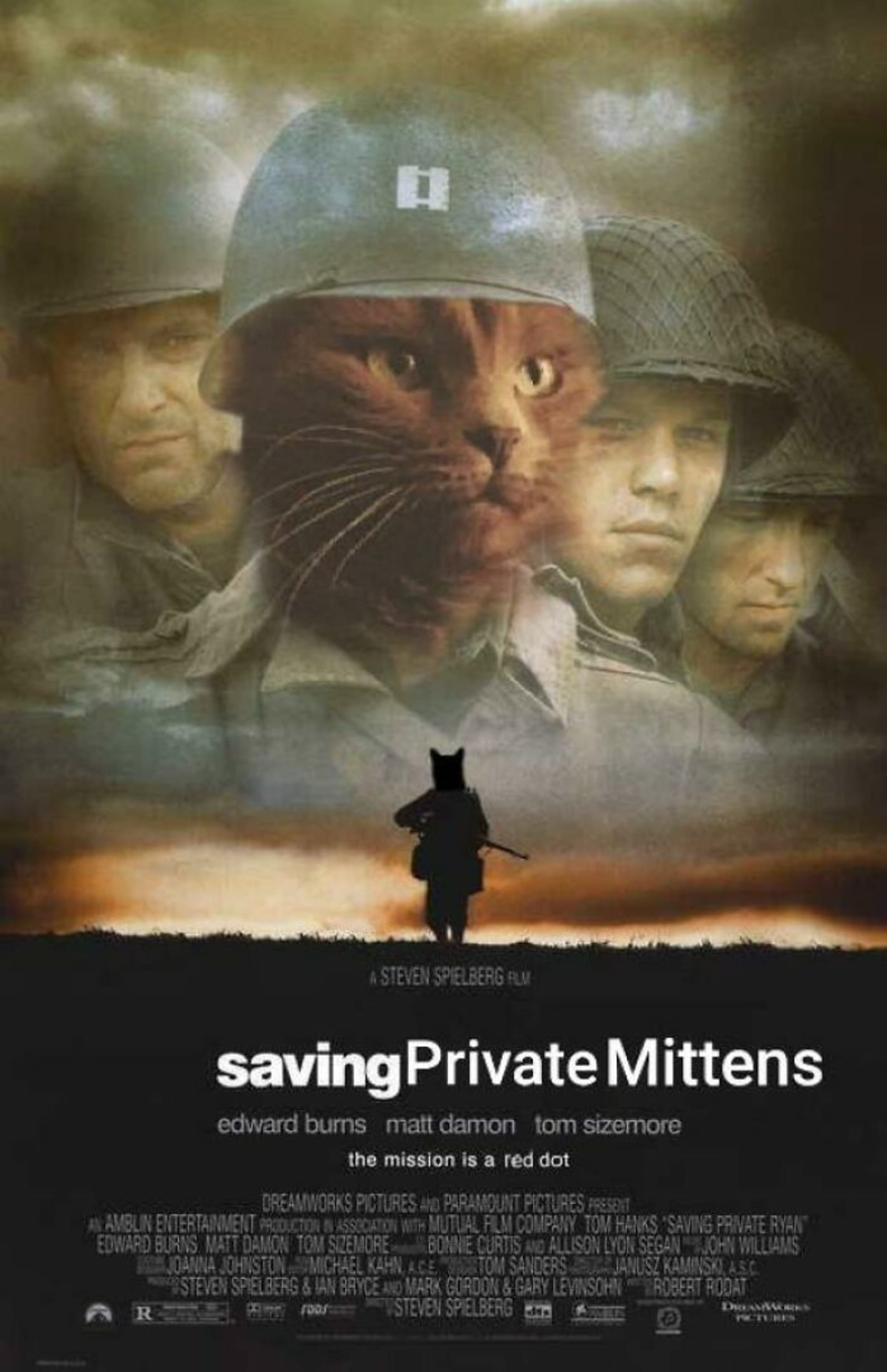Týpek dosazuje do slavných filmových plakátů kočky