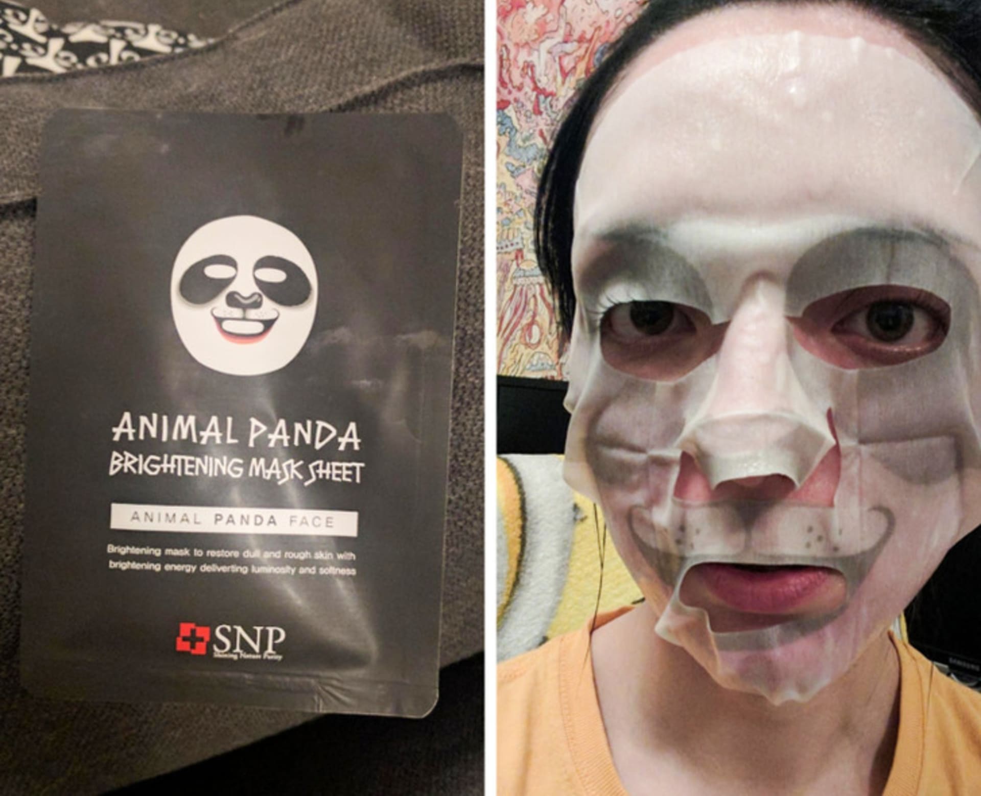 Děsivá pandí maska.