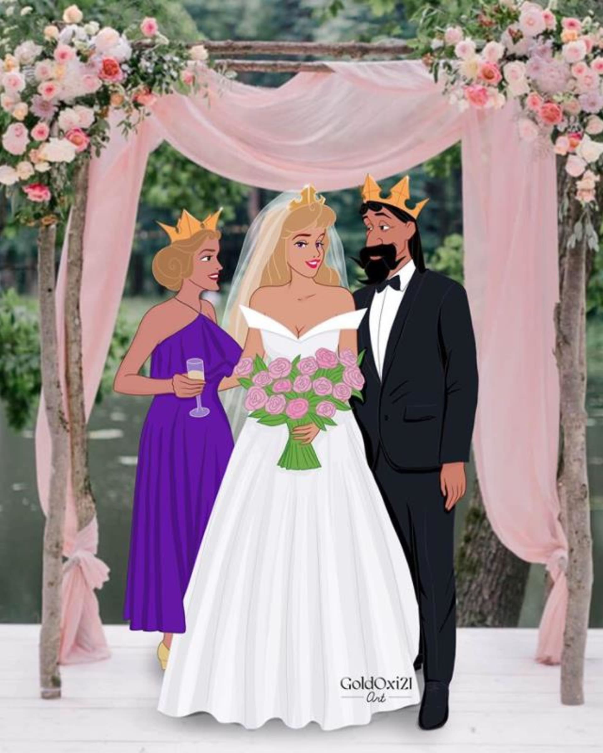 Kreslené postavy na svatbě 9