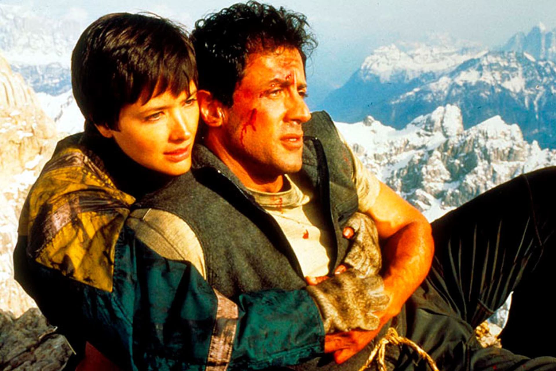 Herečka Janine Turner a Sylvester Stallone... film Cliffhanger rok 1993