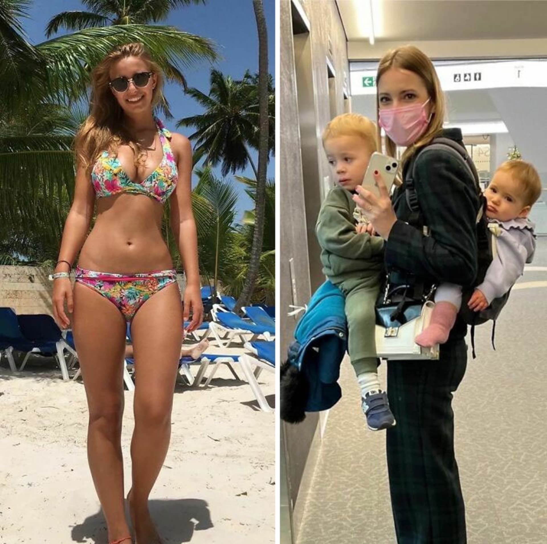 Fotky před a po narození dítěte jsou všeříkající