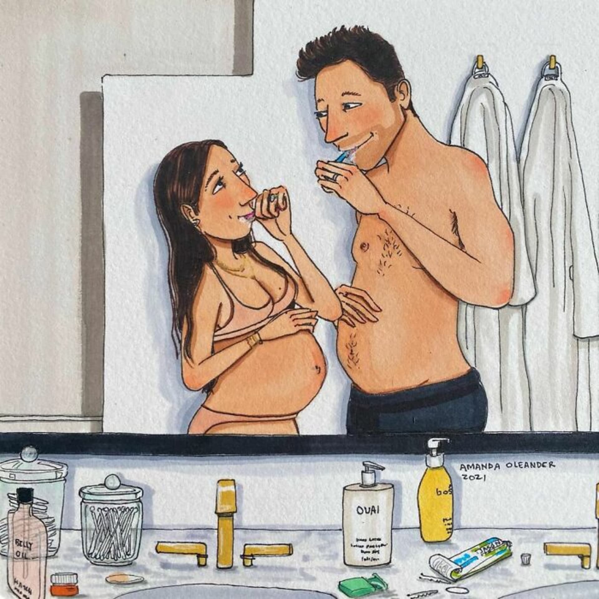 Umělkyně zachycuje své těhotenství od začátku do konce