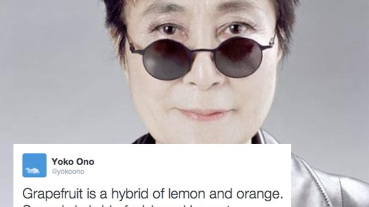 I Yoko Ono má hluboké myšlenky: "Grapefruit je hybridem citronu a pomeranče. Sníh hybridem přání a nářků."