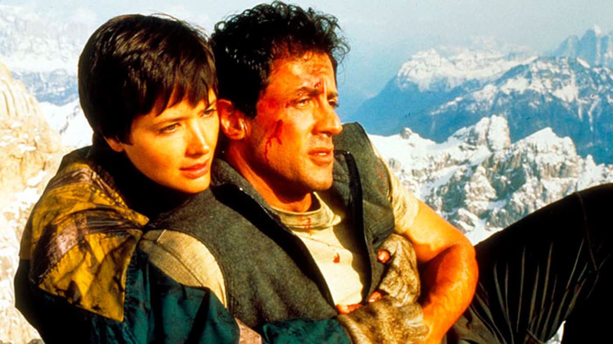 Herečka Janine Turner a Sylvester Stallone... film Cliffhanger rok 1993