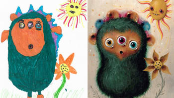 Umělci malují příšery podle dětských kreseb