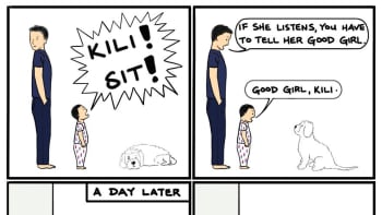 Ilustrace ukazují, jak těžké je být rodičem