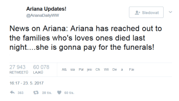 Ariana Grande - pohřby v Manchesteru