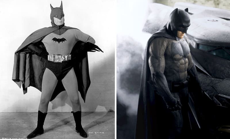 Batman v roce 1943 a 2016.