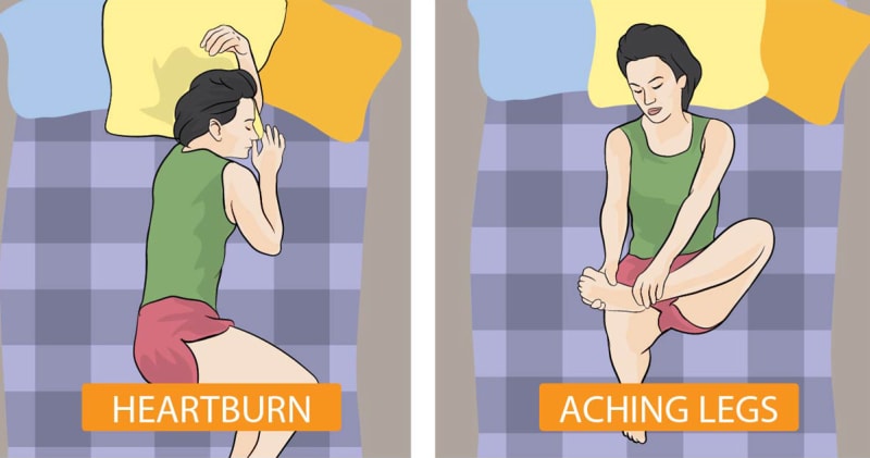 Jak ležet při pálení žáhy nebo při bolesti nohou