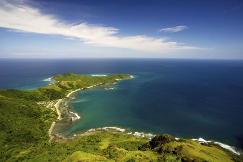 Letecký pohled na ostrov Waya
