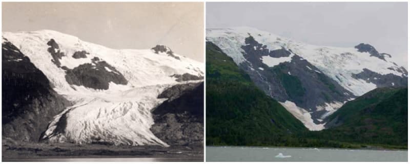 Ledovec Toboggan, Aljaška, 1909 a 2000