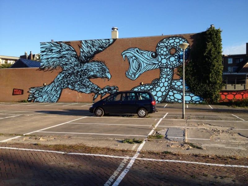 Geometrické zvířecí street art: Oživení pro opuštěná místa - Obrázek 4
